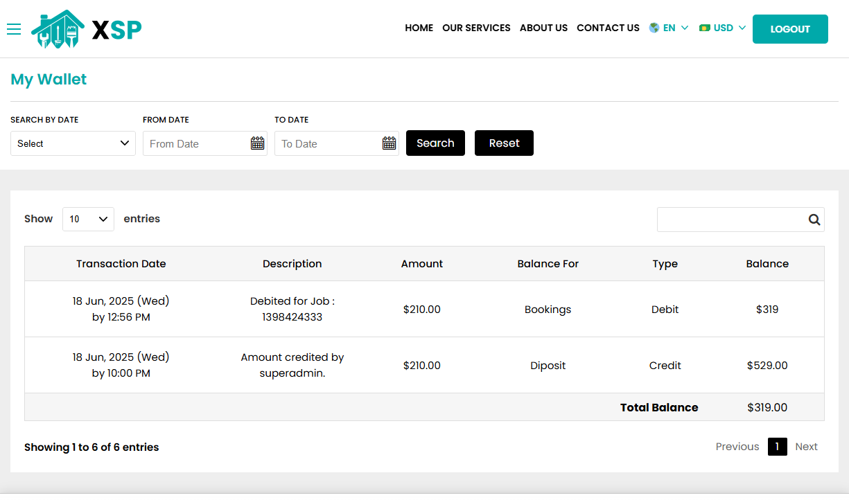 User Wallet